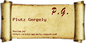 Plutz Gergely névjegykártya